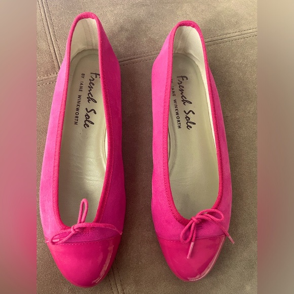 French Sole Ballet Shoes. Fushia, Nubuck and leather. Size EU 38. - Picture 2 of 7